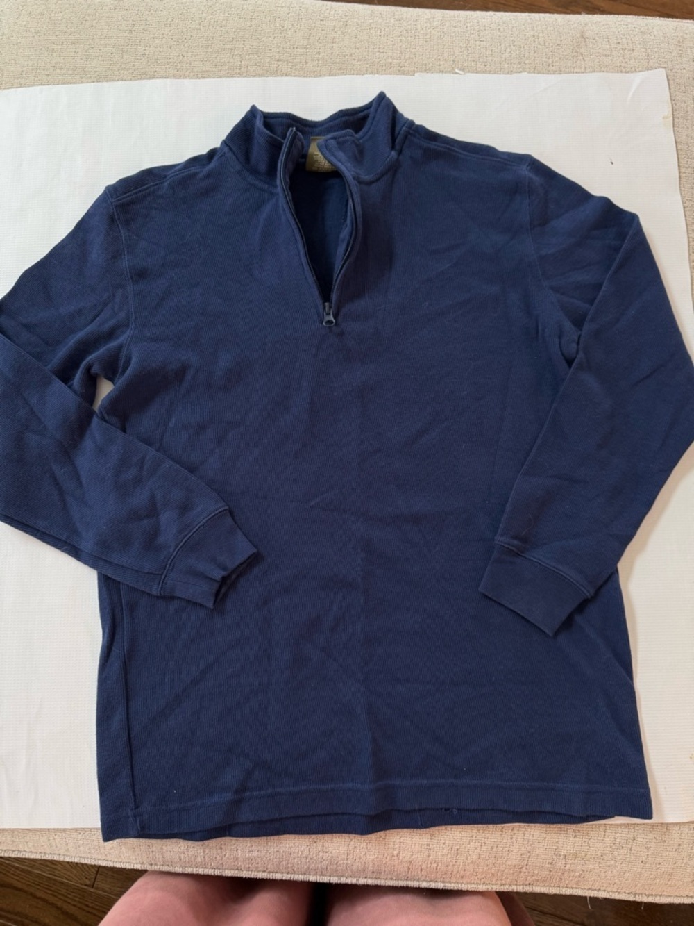 Boys Navy Buzz Cuts Quarter-Zip Sweater Top
